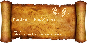 Mesteri Györgyi névjegykártya